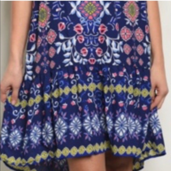 NEW * BOHO Cold Shoulder DRESS o' True Blue Joy - Picture 6 of 8